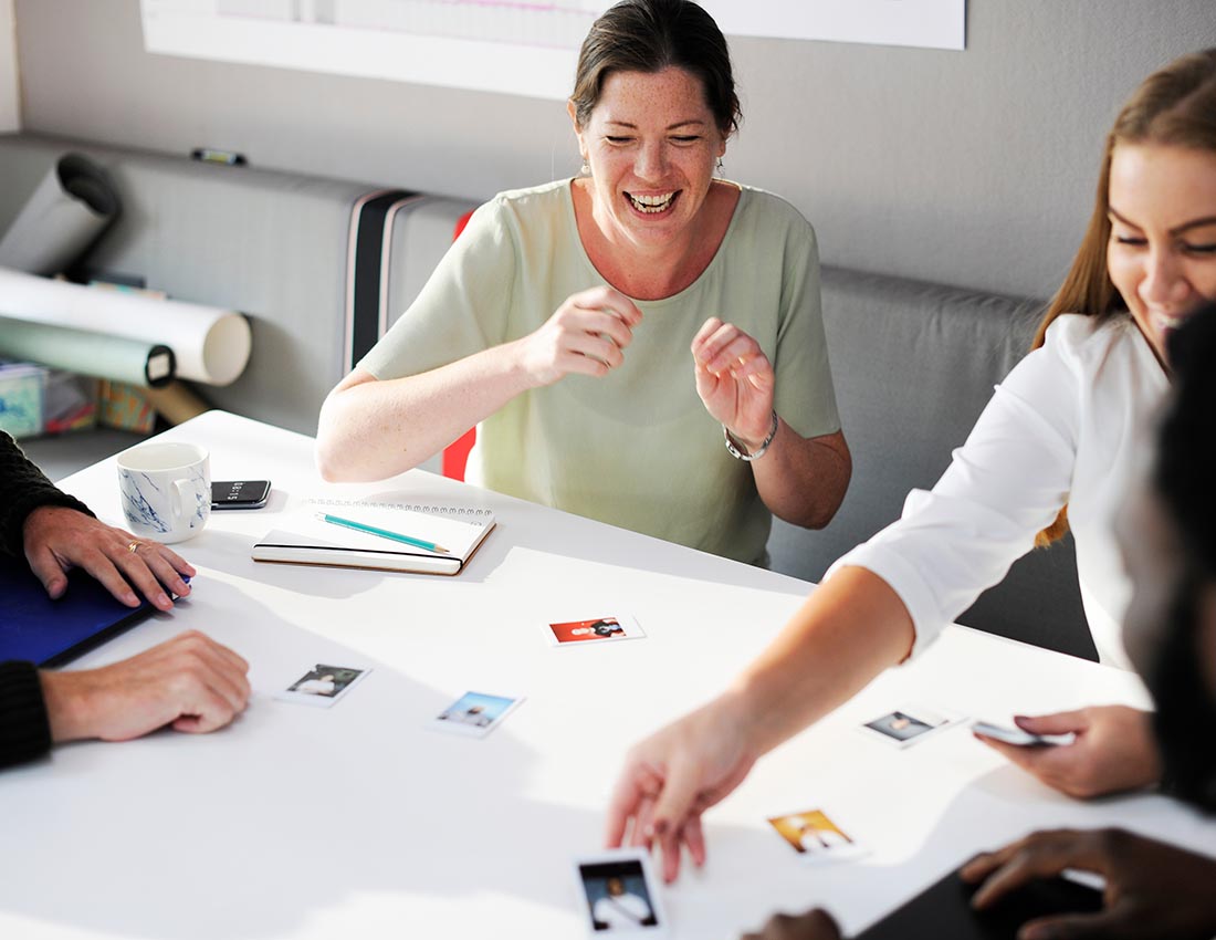 People choosing team member photos